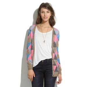 Madewell Fairweather Triangle Cardigan Harlequin